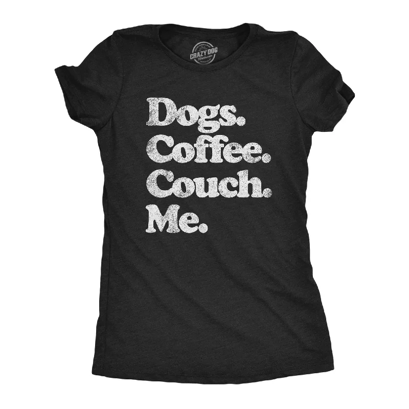 hipster T-shirt-Dogs Coffee Couch Me Women's T Shirt