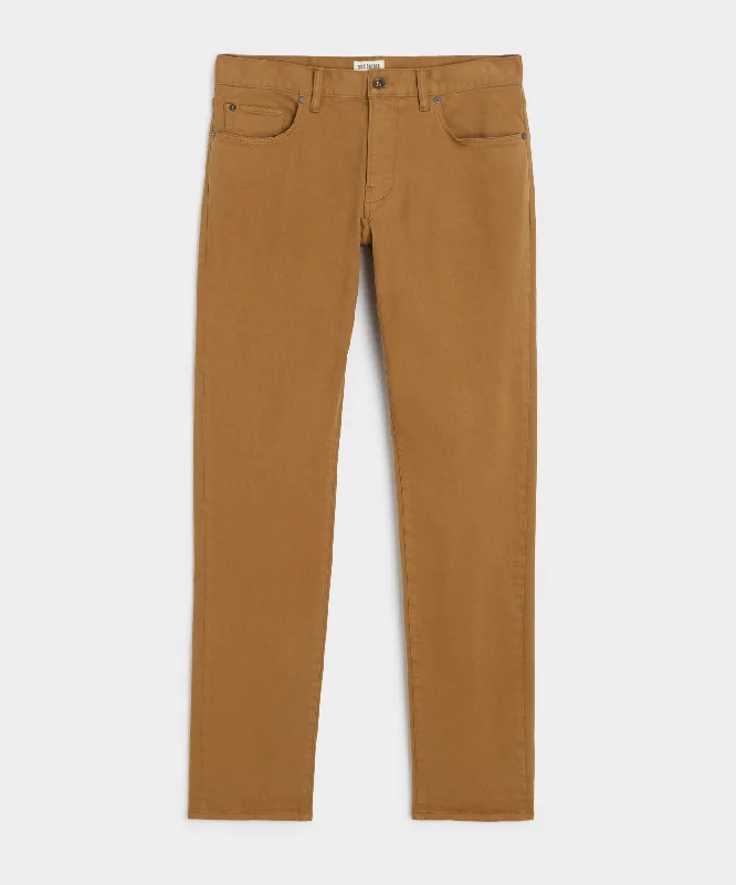 Trendy sports pants-Slim Fit 5-Pocket Chino in Leather Brown