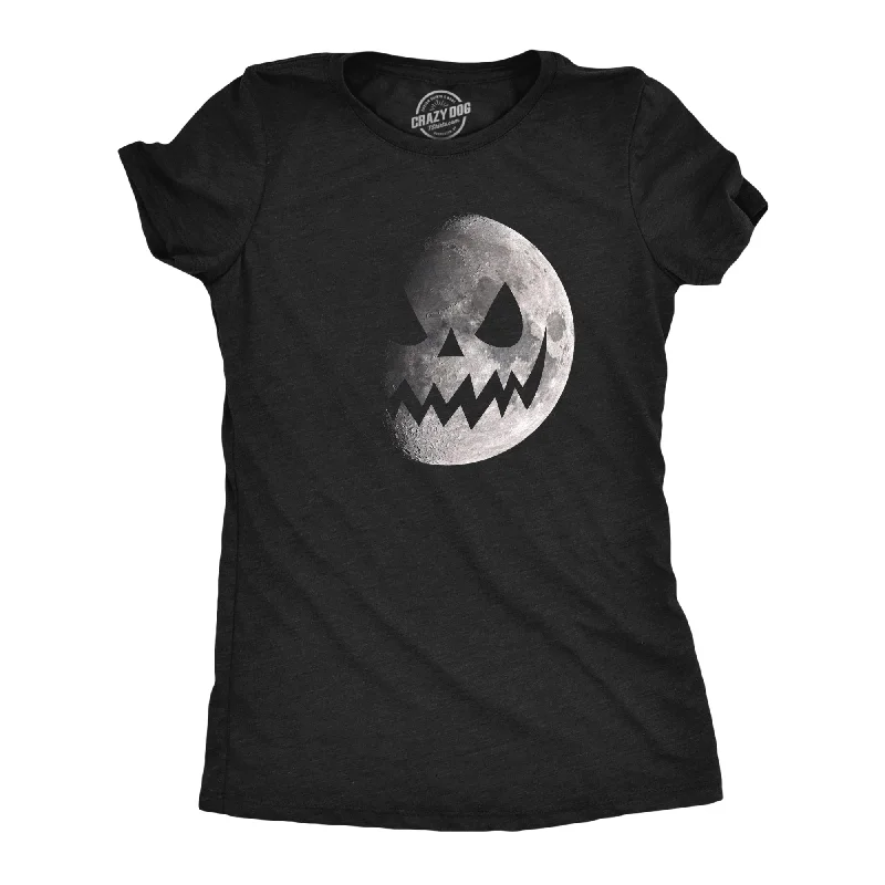 motivational quote T-shirt-Moon Jack O Lantern Women's T Shirt