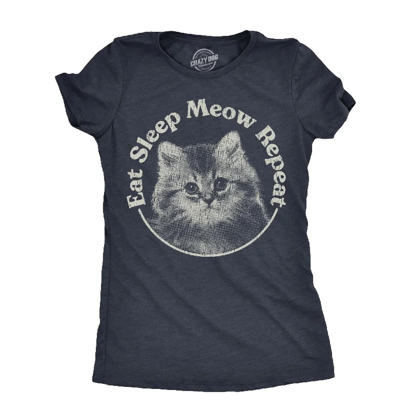 sports team T-shirt-Eat Sleep Meow Repeat Women's T Shirt