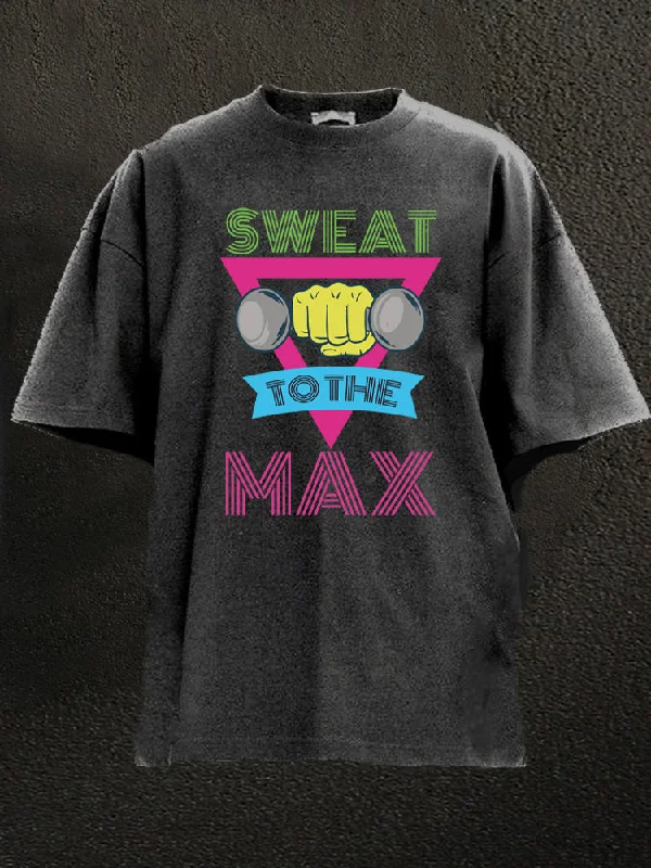 colorful T-shirt-Sweat To The Max Men Washed Gym Shirt