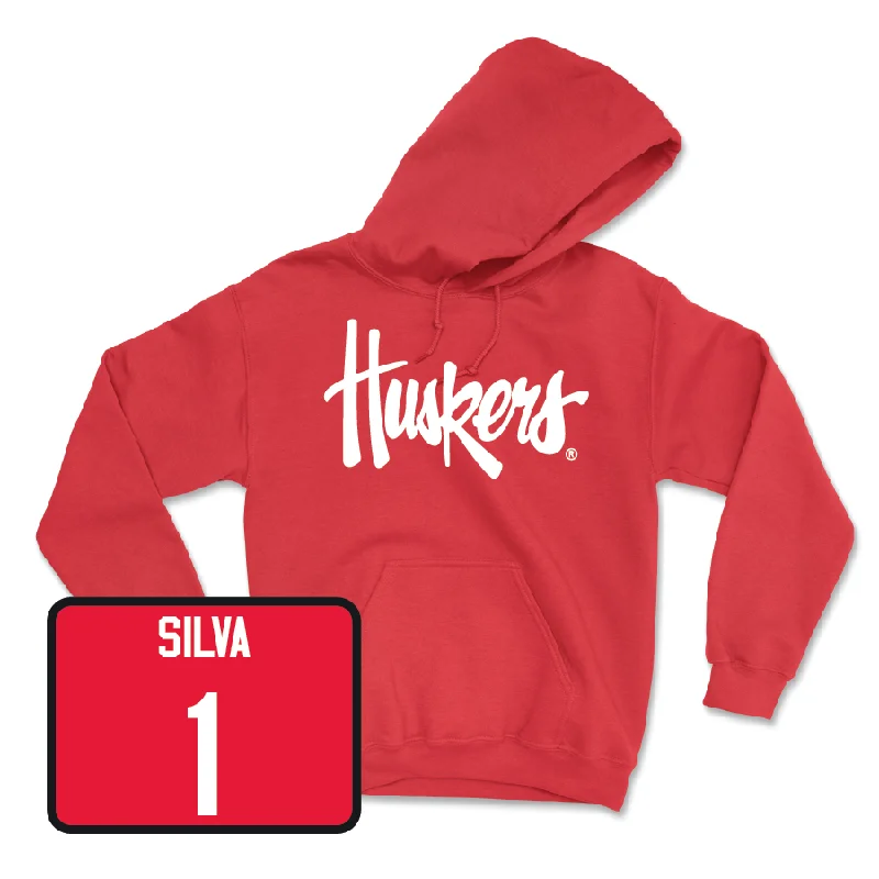 Relaxed fit hoodie-Red Baseball Huskers Hoodie - Riley Silva