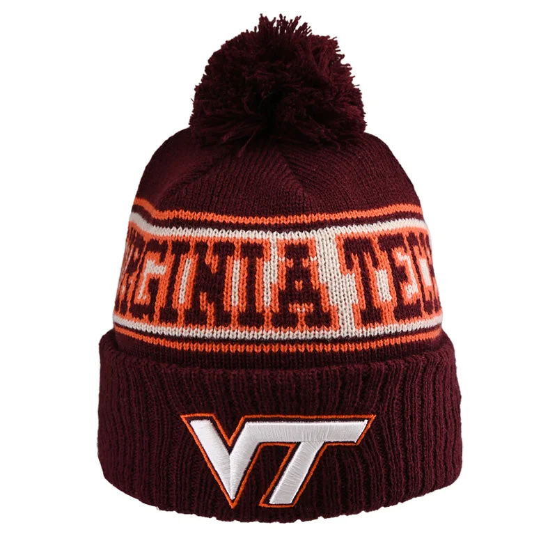 Wide-brim hats-Virginia Tech Retro Beanie by New Era