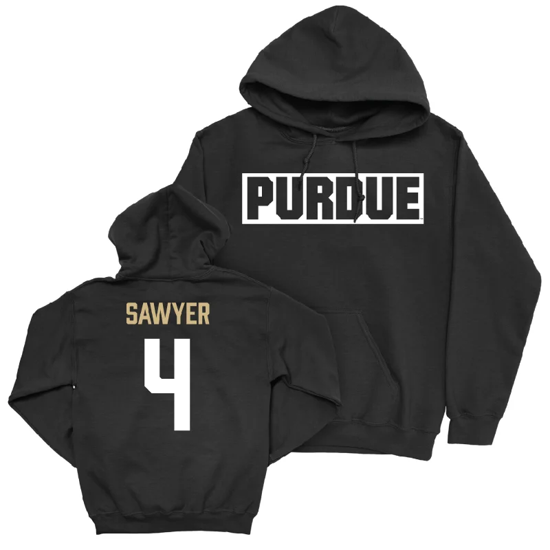 Soft fabric hoodie-Baseball Black Staple Hoodie     - Barron Sawyer