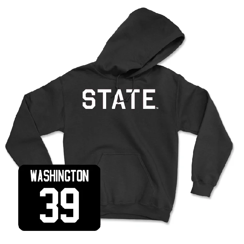 Sports style hoodie-Football Black State Hoodie - Joshua Washington