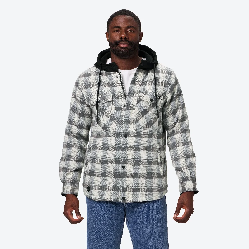 College style jacket-Flannel Heated Hoodie Jacket