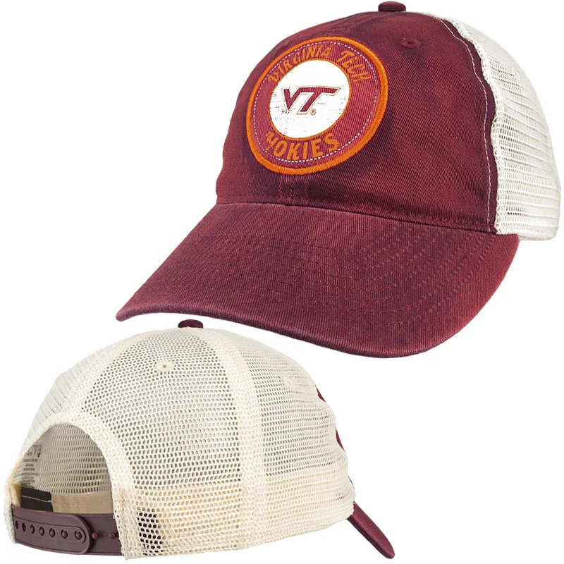 Oversized hats-Virginia Tech Come With Me Washed Trucker Hat by Colosseum