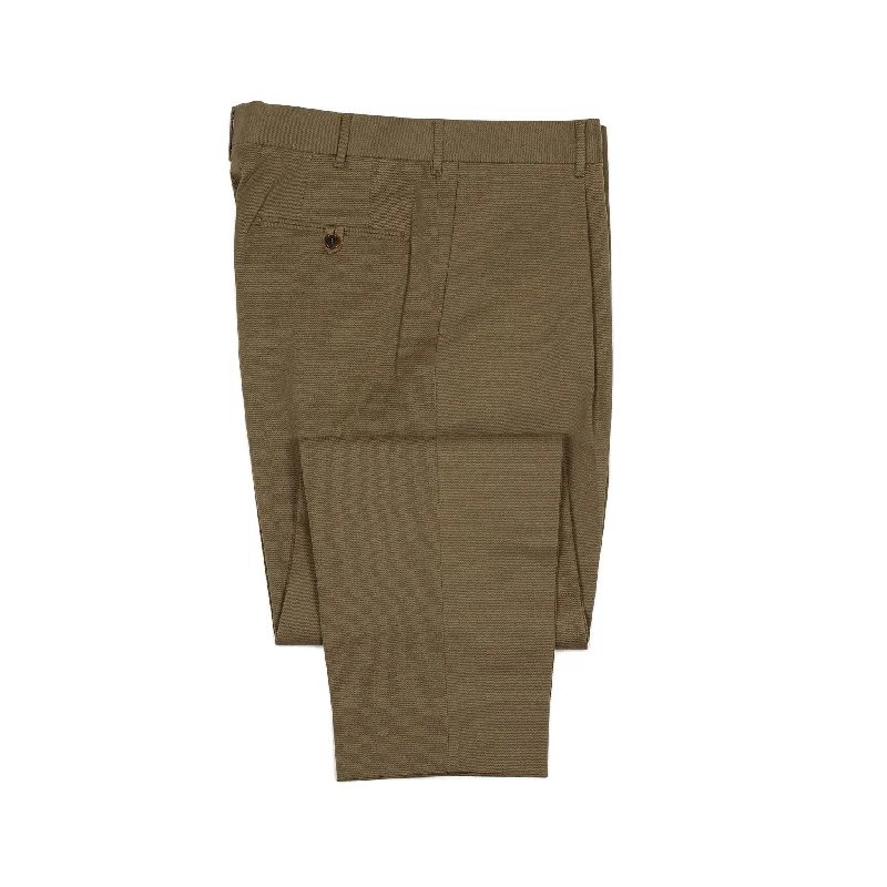 Leggings pants-Manhattan high-rise wide tapered pleated trousers in mocha cotton twill (restock)