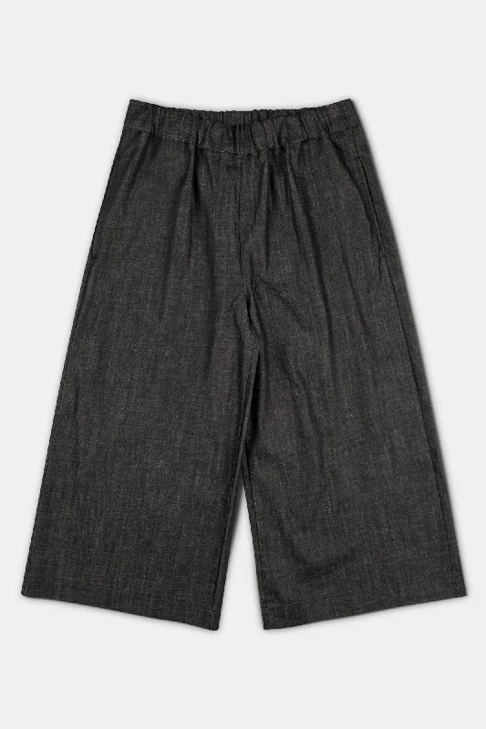 Bleached pants-Women's Curve Short PJ Trousers - Black Denim