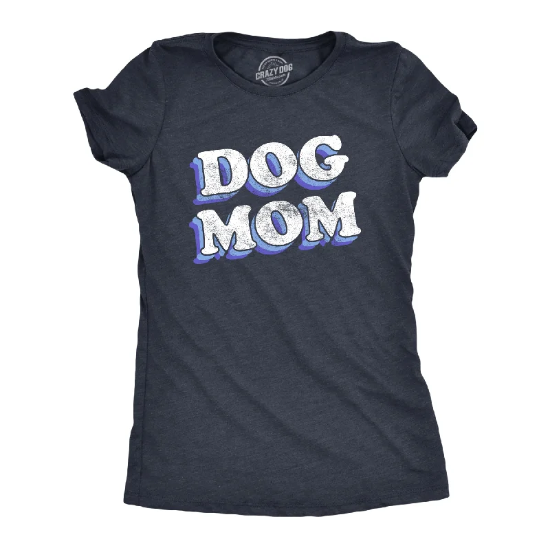 breathable T-shirt-Dog Mom Retro Women's T Shirt