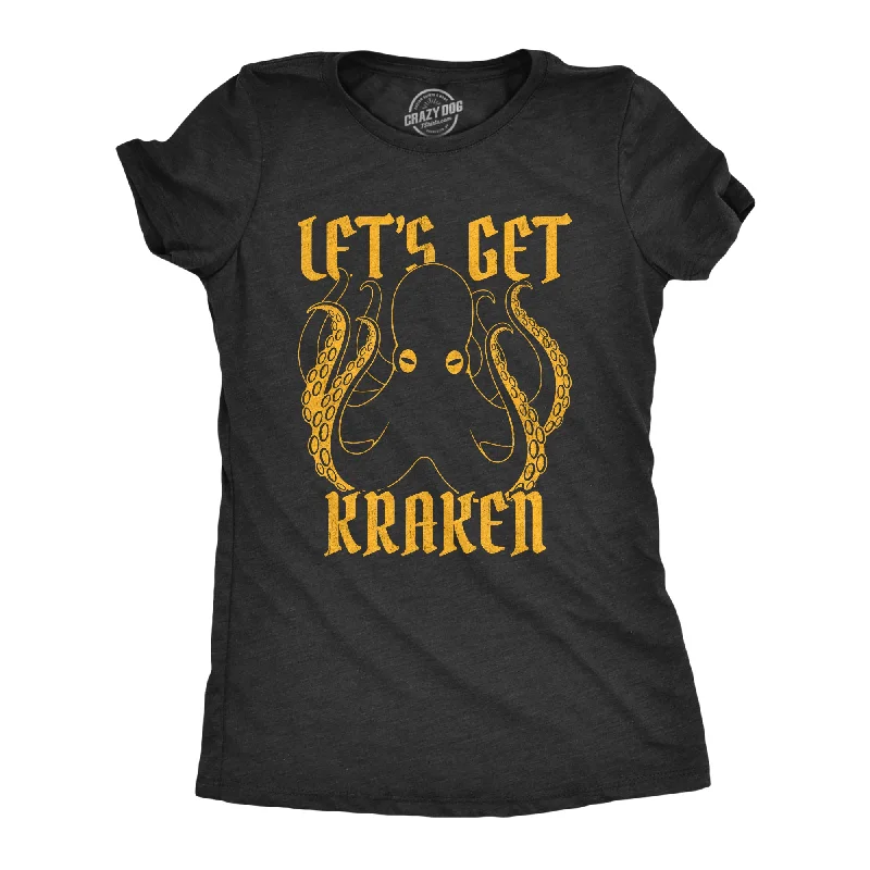 retro print T-shirt-Let's Get Kraken Women's T Shirt