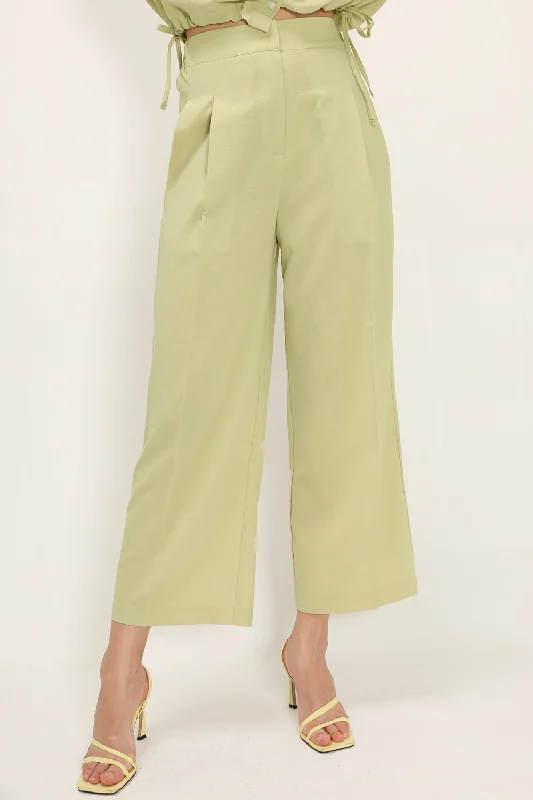 High-stretch slim pants-Alina Pintuck Wide Pants