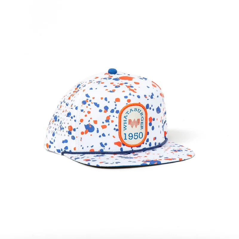 Leather hats-White Drip Patch Staunch Collection Hat