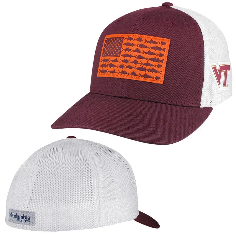 Trendy hats-Virginia Tech PFG Fish Flag Mesh Hat by Columbia