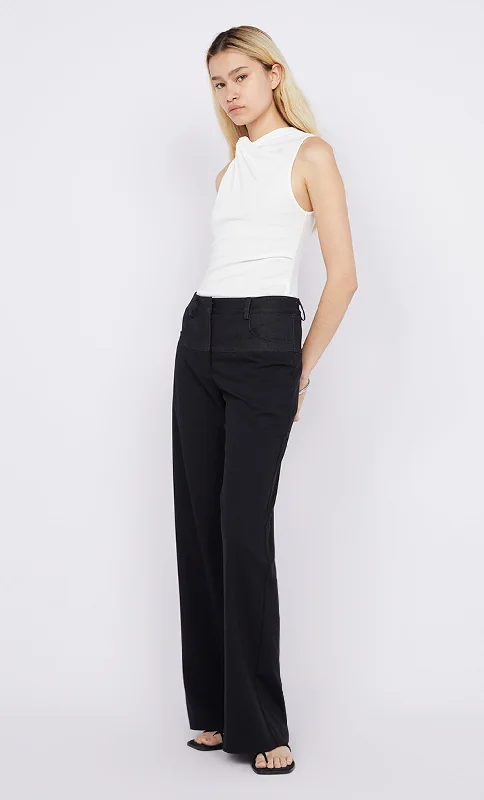 Retro loose pants-NINAH YOKE PANT - BLACK/INDIGO