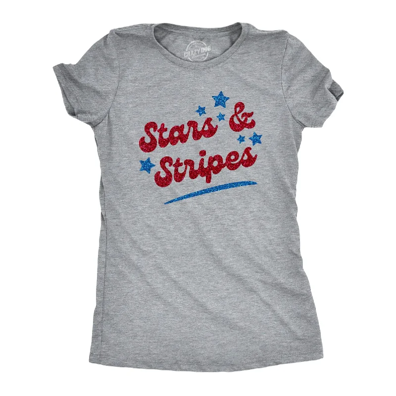 minimalistic T-shirt-Stars And Stripes Glitter Women's T Shirt