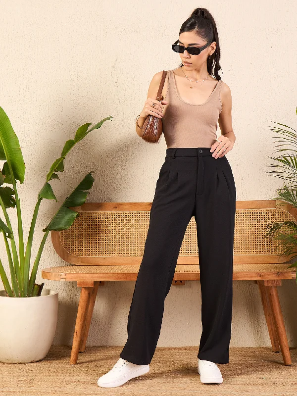 Quick-dry sport pants-Relaxed Korean Front Pleated Pants