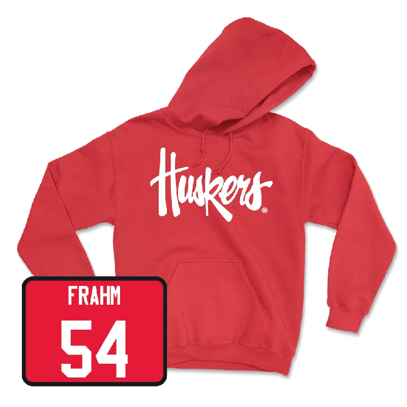 UV protection hoodie-Red Baseball Huskers Hoodie  - Trey Frahm