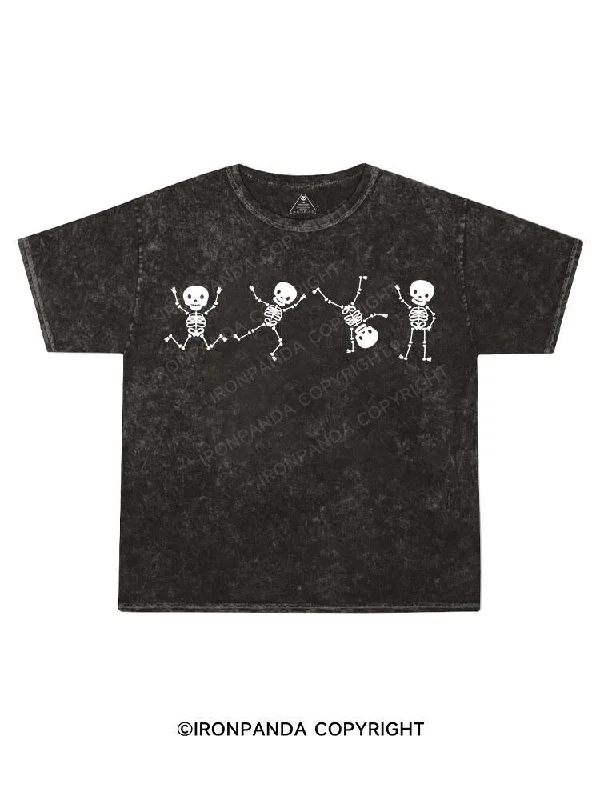 cool slogan T-shirt-Dancing Skeletons  Kids Washed T-Shirt