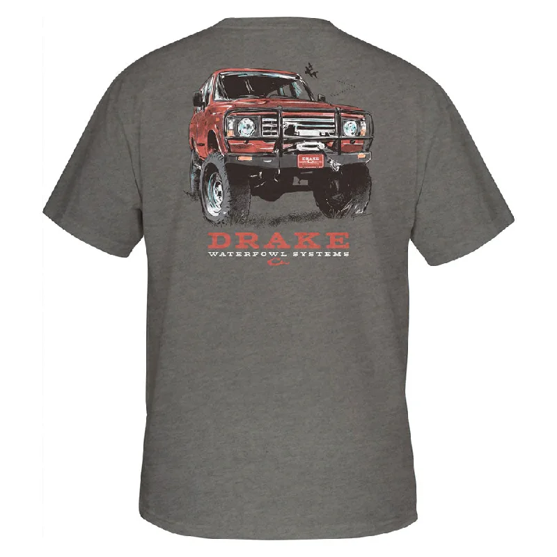 stylish T-shirt-Drake Red 4X4 Truck T-Shirt- Graphite Heather