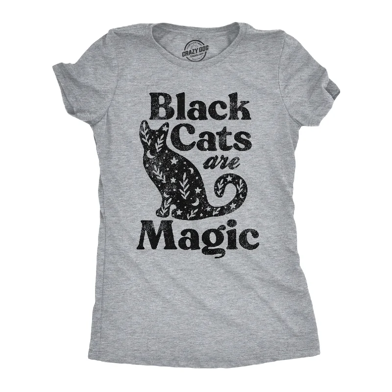 creative design T-shirt-Black Cats Are Magic Women's T Shirt