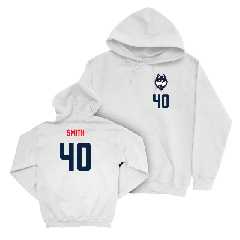 American street hoodie-UConn Baseball Logo White Hoodie  - Drew Smith