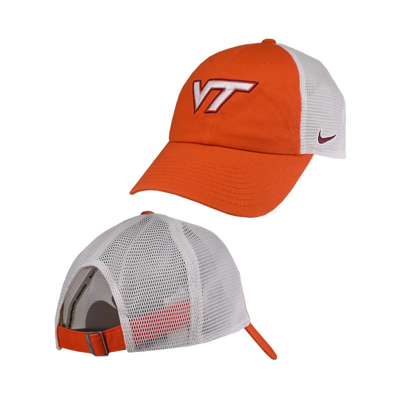 Summer sun protection hats-Virginia Tech Unstructured Mesh Back Hat: Orange by Nike