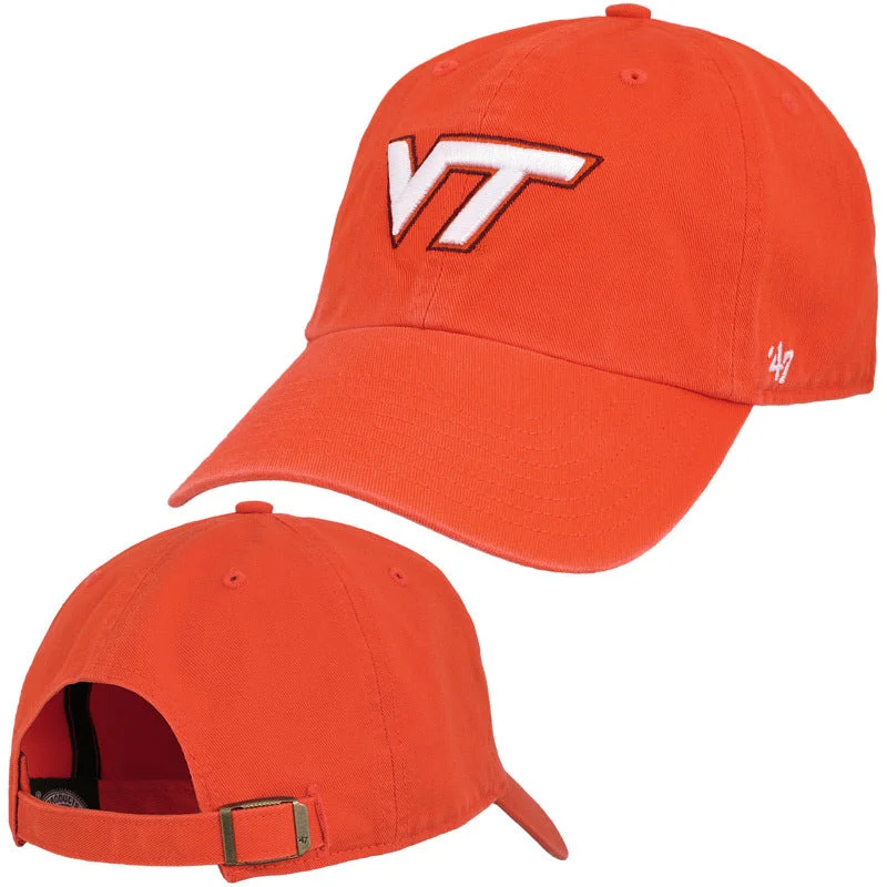 Travel hats-Virginia Tech Clean Up Hat: Orange by 47 Brand