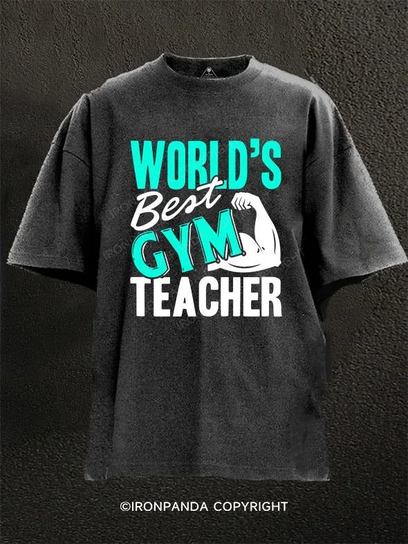 casual T-shirt-World's Best Gym Teacher Washed Gym Shirt