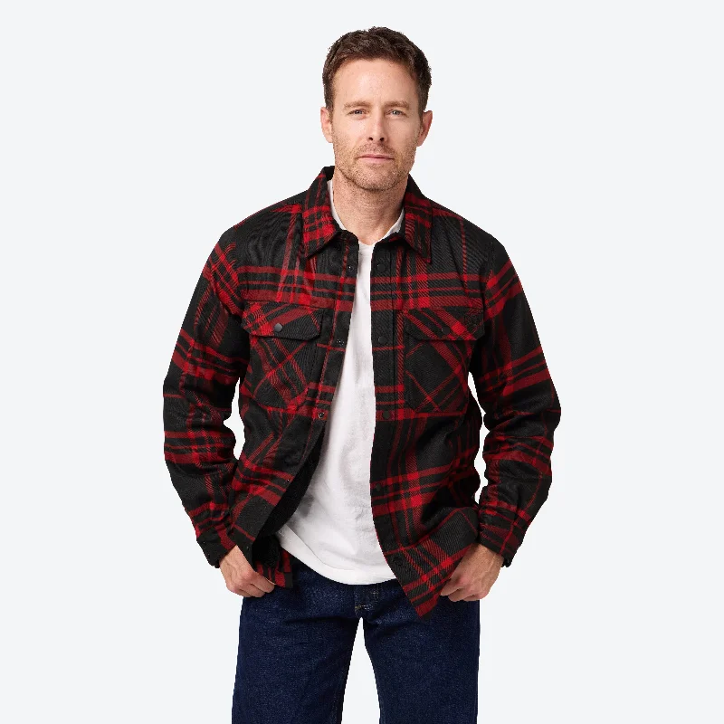 Trench coat jacket-Heated Flannel Jacket Men's