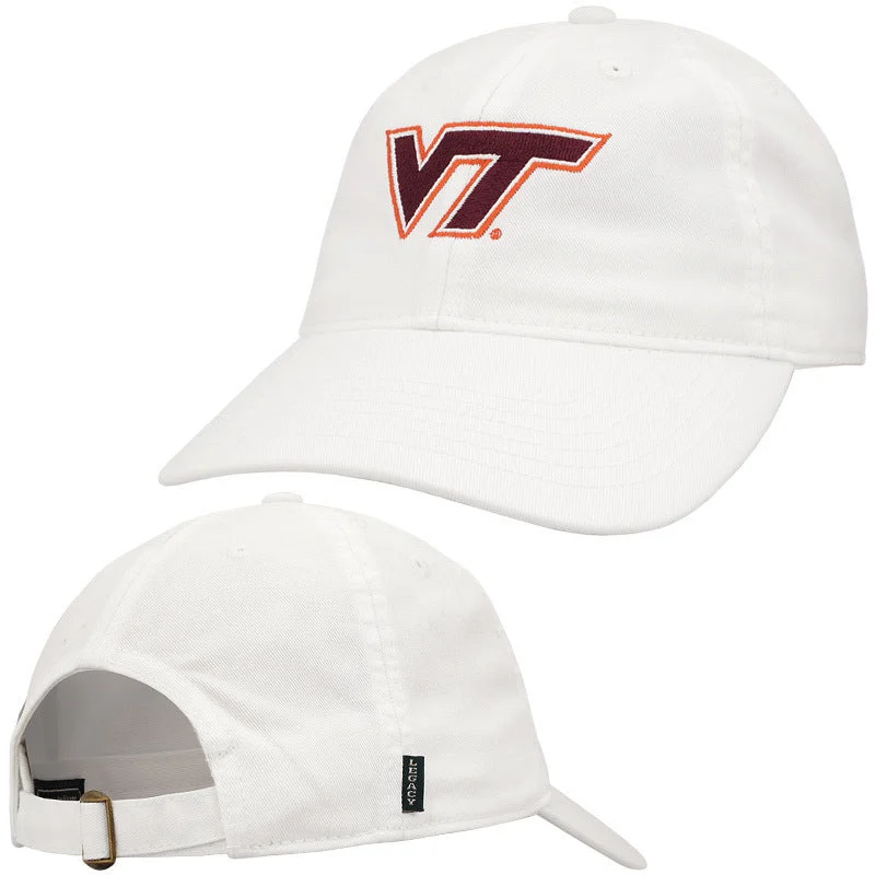 Baseball hats-Virginia Tech Women's Logo Hat: White by Legacy