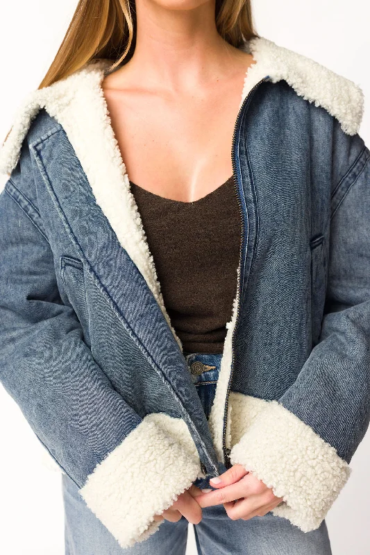 Shearling jacket-Caitlyn Sherpa and Denim Jacket