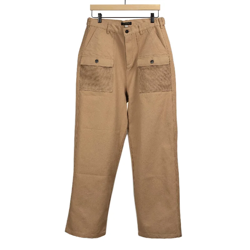 Short pants-Fatigue fishing trousers in beige cotton canvas