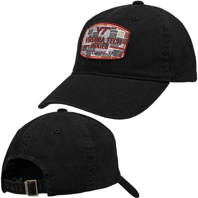 Cycling caps-Virginia Tech  Hokie Stone Patch Hat: Black by Zephyr