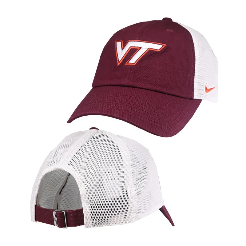 Comfortable hats-Virginia Tech Unstructured Mesh Back Hat: Maroon by Nike