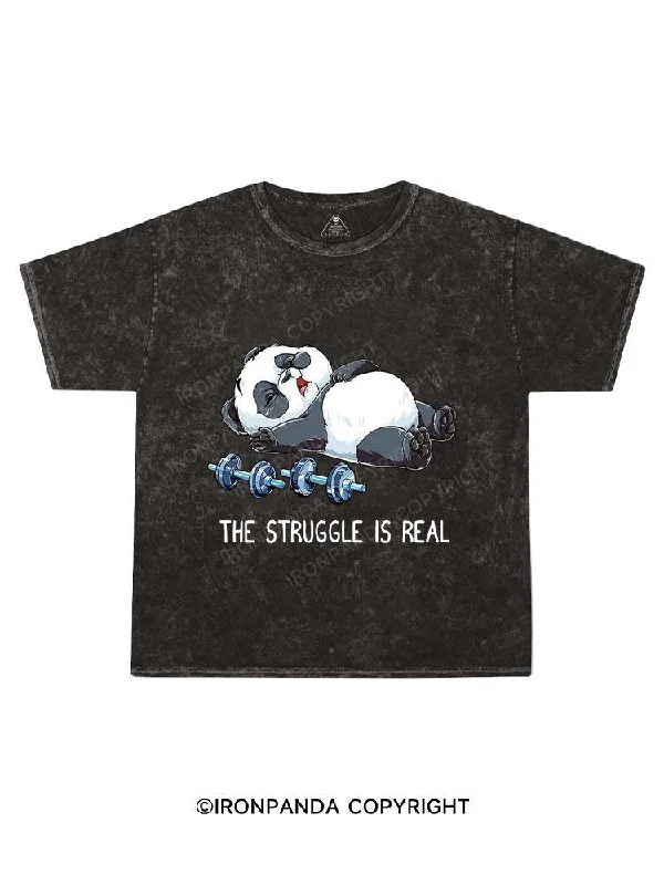 eco-friendly T-shirt-THE STRUGGLE IS REAL Kids Washed T-Shirt