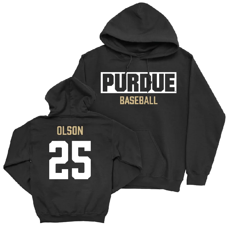 Logo hoodie-Baseball Black Staple Hoodie   - Brayden Olson