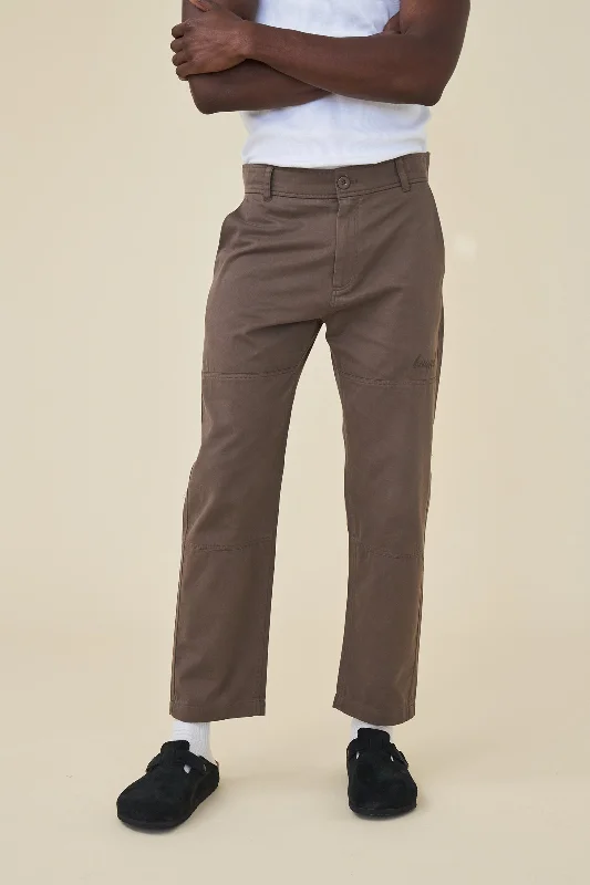 Outdoor pants-BROWN STRAIGHT WORK PANT