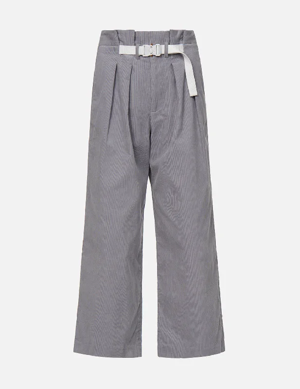 Color-block pants-Belted Corduroy Wide Leg Pants