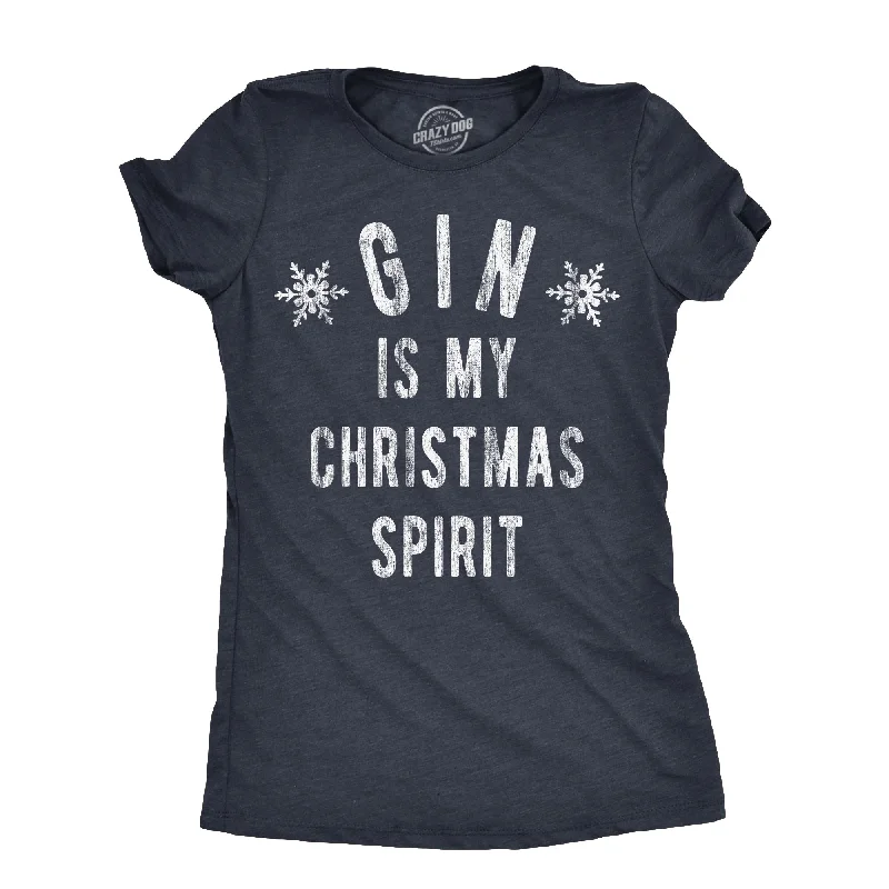 minimalist design T-shirt-Gin Is My Christmas Spirit Women's T Shirt