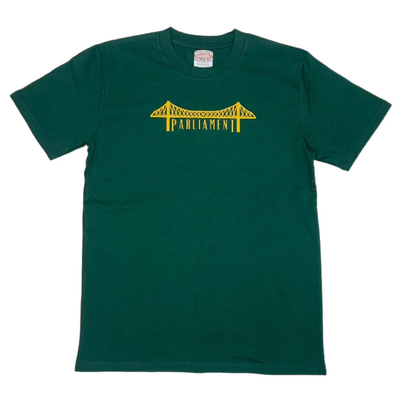 printed graphic T-shirt-Parliament - Bridge Logo Tee - Green & Gold