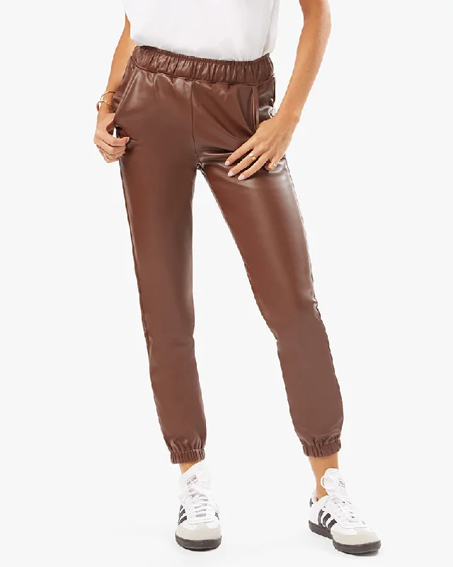 Fast-drying pants-Vegan Leather Jogger