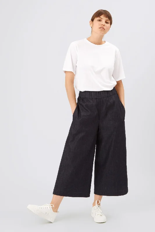 Off-season pants-Women's Short PJ Trousers - Indigo Denim