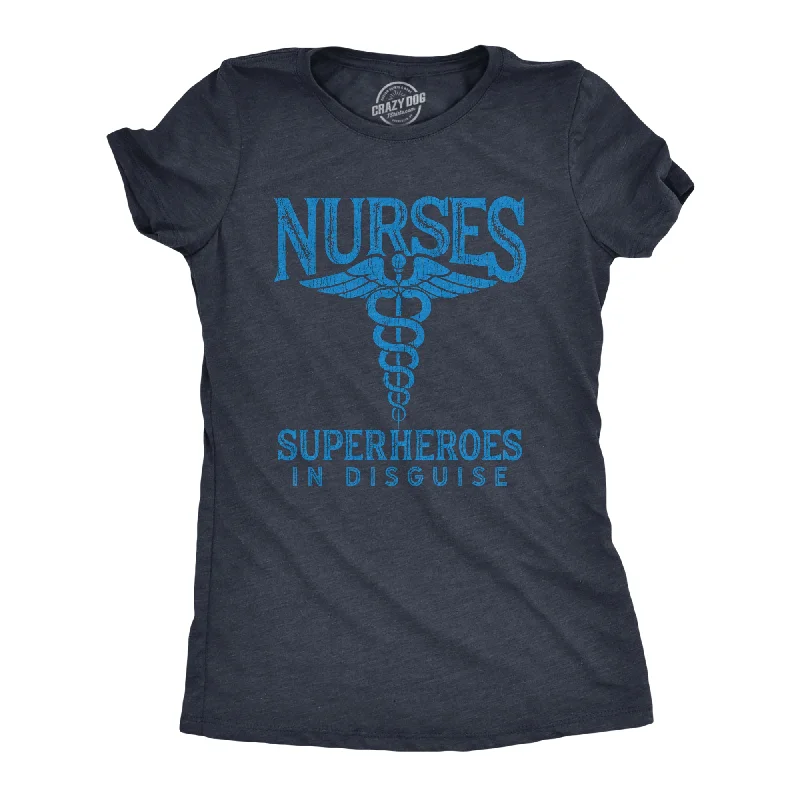 geometric T-shirt-Nurses Superheroes In Disguise Women's T Shirt