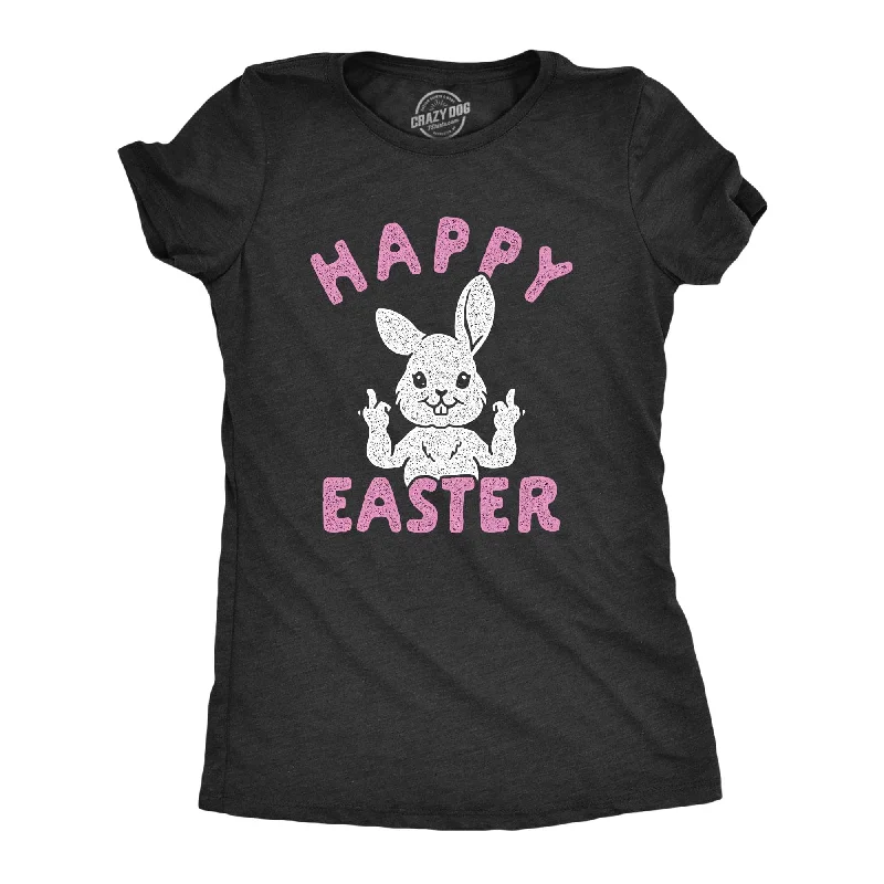 cool print T-shirt-Happy Easter Middle Finger Women's T Shirt