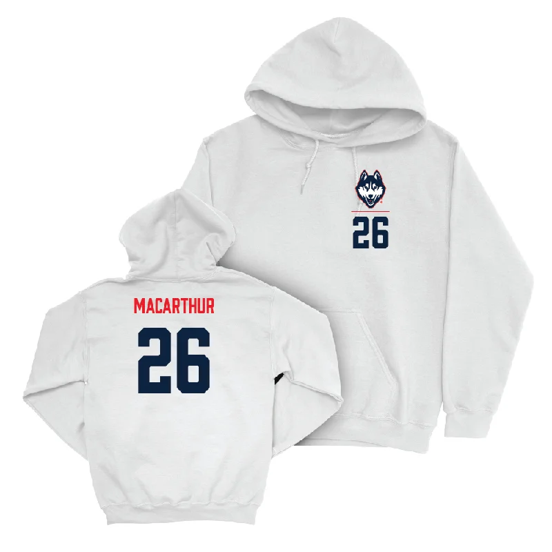 Eco-friendly hoodie-UConn Baseball Logo White Hoodie  - Grant MacArthur