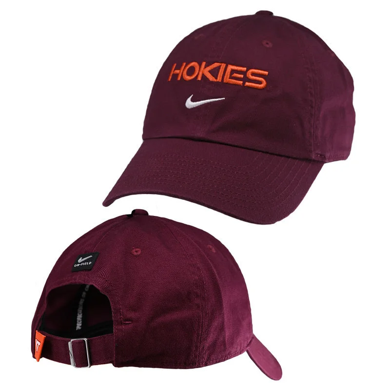 Adjustable hats-Virginia Tech Club Team Issue Hat: Maroon by Nike