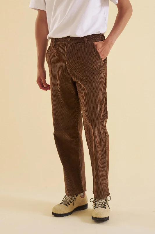 Breathable pants-CEDAR BROWN CORDUROY TROUSERS