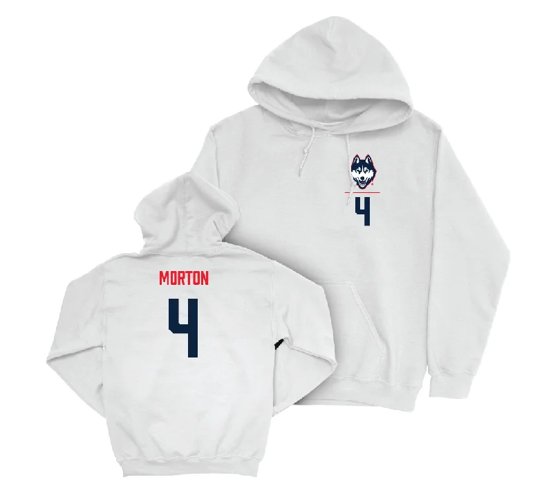 Retro hoodie-UConn Baseball Logo White Hoodie - Korey Morton | #4