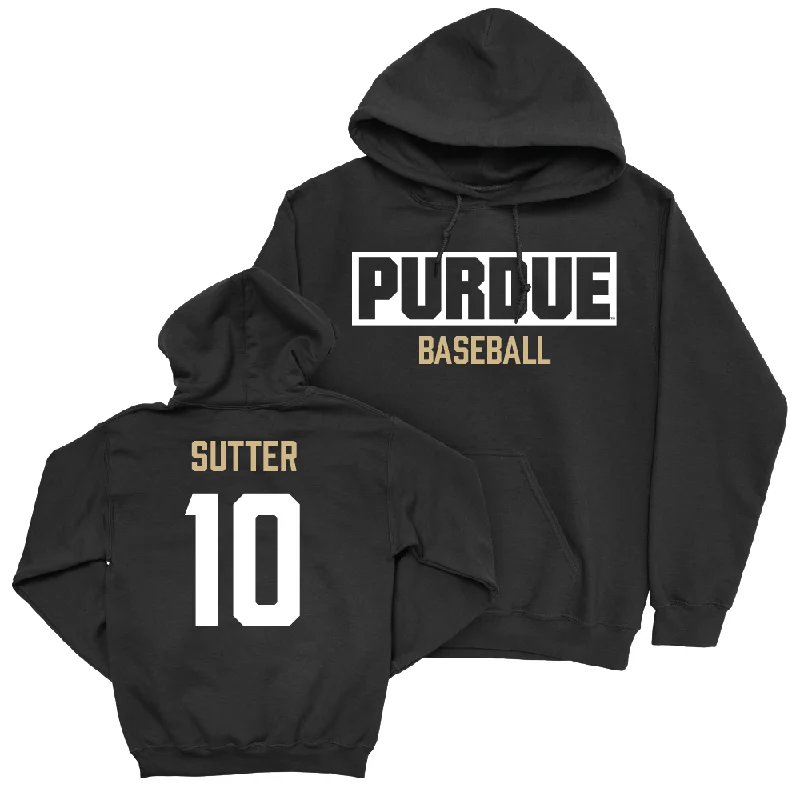 Customizable hoodie-Baseball Black Staple Hoodie     - Logan Sutter